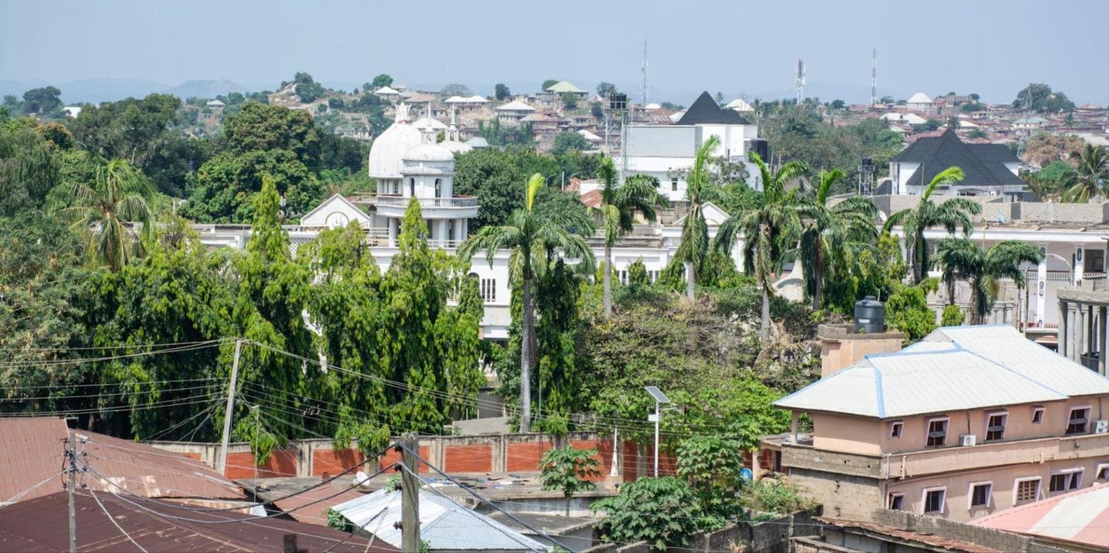 Homes and rooftops across a Nigerian neighbourhood